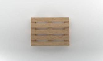 Top View Wooden pallet isolated on white Background,3D Rendering photo