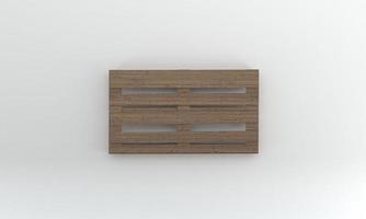 Palet de madera de vista superior aislado sobre fondo blanco, representación 3d foto