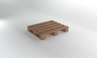 Perspective view Wooden pallet isolated on white Background,3D Rendering photo