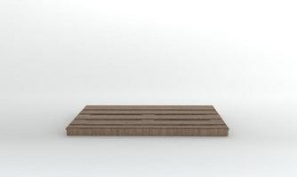 Front View Wooden pallet isolated on white Background,3D Rendering photo