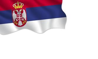 Ilustración que agita la bandera de Serbia con espacio de copia sobre fondo aislado vector