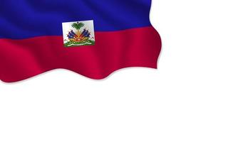 Haiti flag waving illustration with copy space on isolated background vector