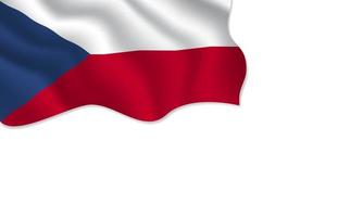 Czech flag waving illustration with copy space on isolated background vector