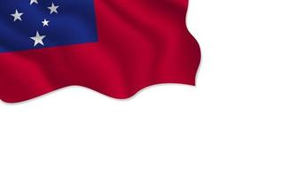 Samoa flag waving illustration with copy space on isolated background vector