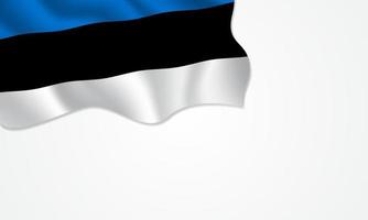 Estonia flag waving illustration with copy space on isolated background vector