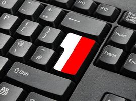 un teclado negro con tecla union jack foto