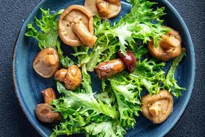 Ensalada de mezcla de champiñones en escabeche comida vegana o vegetariana foto