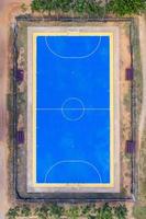 Aerial view over football sport field for outdoor sport club photo