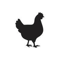Plantilla de icono de pollo color negro editable. vector