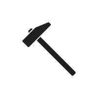 Plantilla de icono de martillo color negro editable. vector