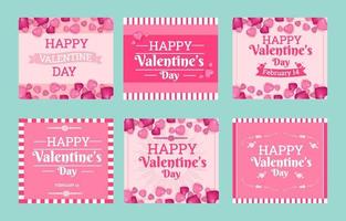 Set of Valentine's Day Cards vector