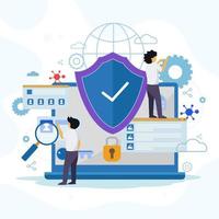 Cyber Security With Flat Design vector