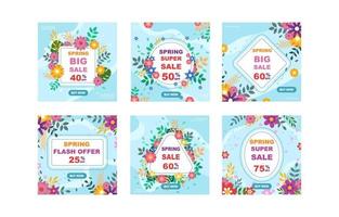 Spring Sale With Beautiful Floral Decoration vector