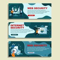 colección de banners de seguridad cibernética vector