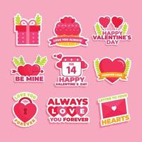 Valentine Heart Sticker Pack vector