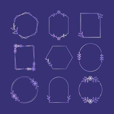 Gradient Minimalist Floral Frame Collection