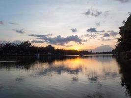 Marsh in the park in Twilight . photo