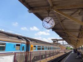 Train station is the main station with a clock in the sky. photo