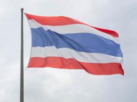 Thai flag Beautiful in the wind. photo