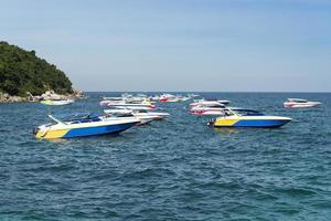 Boats near the island. photo