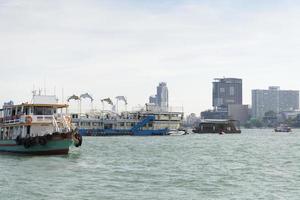 Parking fishing vessels on the island in Thailand. photo