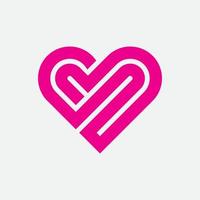 símbolo de vector de corazón de amor. día de San Valentín. logotipo de salud médica.