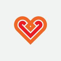 símbolo de vector de corazón de amor. día de San Valentín. logotipo de salud médica.