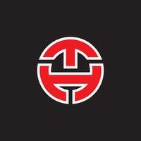 Initial letter TH or HT circle shape. vector