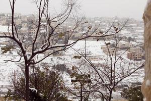 Snow in Jerusalem and the surrounding mountains photo