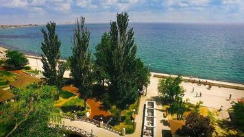 Aerial view of the embankment of Yevpatoria, Crimea photo