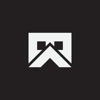Initial letter MA or AM simple logo. Square and triangle. vector