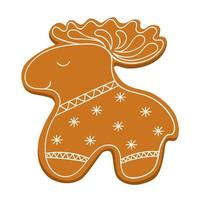 Christmas Ginger Cookie in the Form of a Deer. vector