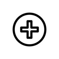 Medical cross line vector icon