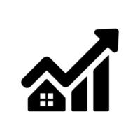 House price growth icon vector