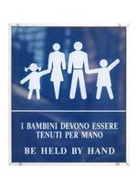 Italian sign children held by hand photo