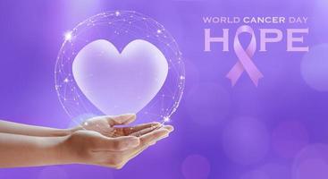 concepto de campaña de caridad médica y día mundial del cáncer. foto