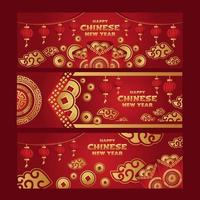 gong xi fa cai saludo pancartas del año nuevo chino vector