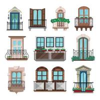 Balcony Window Set vector