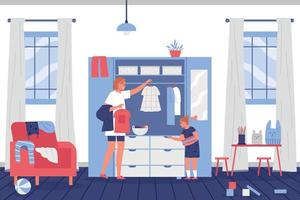 Cleaning Cupboard Flat vector