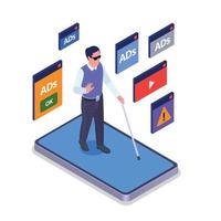 Marketing Technologies Isometric Colored Composition vector