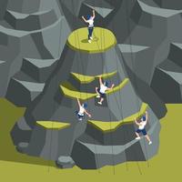 Sport Climbing Isometric Composition vector