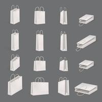 conjunto de iconos realistas de bolsa de compras vector