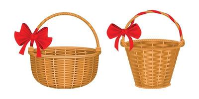 Bow Baskets Realistic Set vector