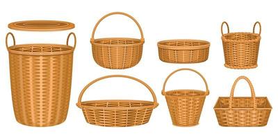 Wicker Baskets Icon Set