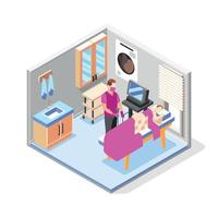 Health Checkup Isometric Composition vector