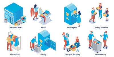 Clothes Donation Compositions Set vector