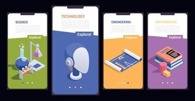 STEM Education Online Smartphones Set vector