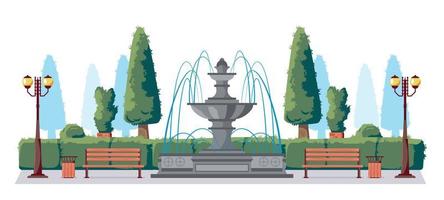 Public Park Scenery Composition vector