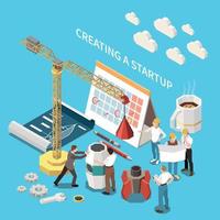 Startup Project Isometric Colored Concept vector