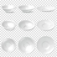 Plates Realistic Transparent Set vector